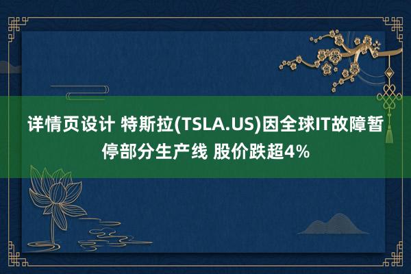 详情页设计 特斯拉(TSLA.US)因全球IT故障暂停部分生产线 股价跌超4%